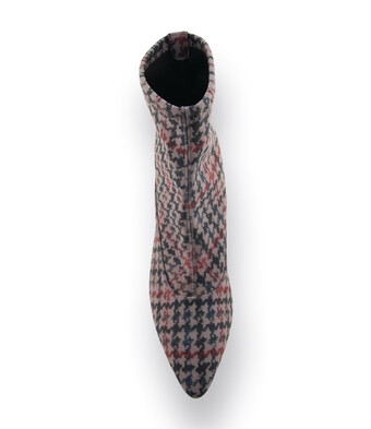 Stiefelette von Brunate in bordeaux, grau und blau Karo