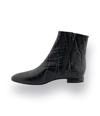 Brunate Stiefelette in schwarz Krokoprägung 