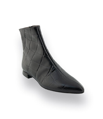 Brunate Stiefelette in schwarz Krokoprägung 