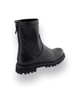 Caiman Stiefelette in schwarz mit Stretchschaft und Profilsohle