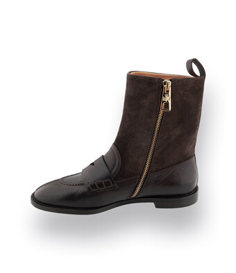 Camerlengo - Stiefelette in dunkelbraun Lederkombi
