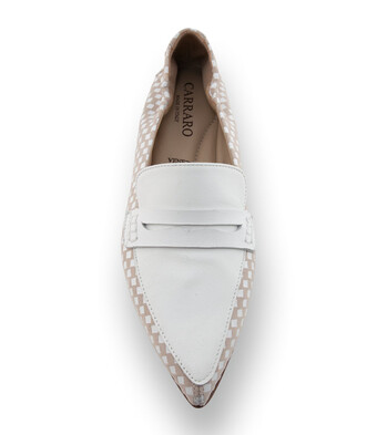 Carraro Loafer in Beige / Wei&szlig; in handschuhweichem Leder