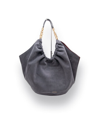 Tasche&nbsp; Beutel von Coccinelle in grau velour