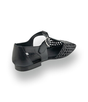 Donna Carolina - Exklusive Fisherman Sandale mit Flechtung in Schwarz