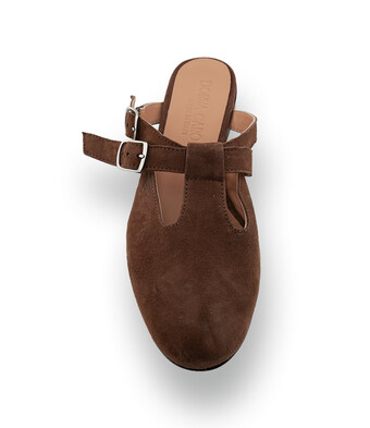 Donna Carolina - Brauner Mule aus samtweichem Veloursleder