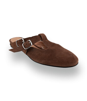 Donna Carolina - Brauner Mule aus samtweichem Veloursleder