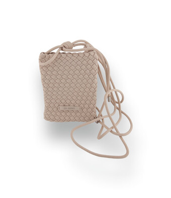 Geflochtene Handytasche aus Neopren in Offwhite