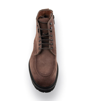 Flecs Schnürstiefelette in tAUPEFARBEN vELOURS