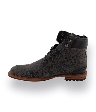 Floris van Bommel crepi Stiefelette in grau taupe geprägt
