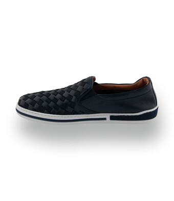 Galizio Torresi: Klassischer Loafer in blauer Flechtoptik
