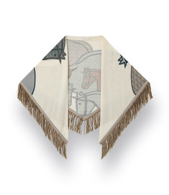 Dreieckstuch - Poncho von Herzens Mit Pferdemotiven
