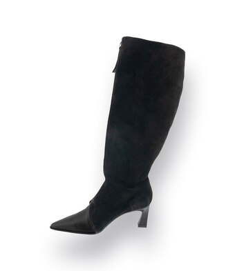 Hispanitas Stiefel in schwarz Lederkombi mit Rei&szlig;verschlu&szlig;