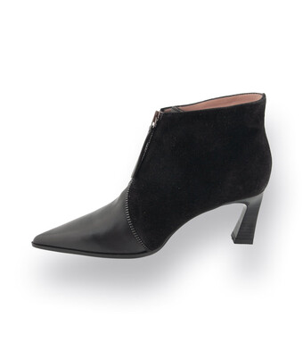 Hispanitas Stiefelette in schwarz Lederkombi mit Reißverschluß