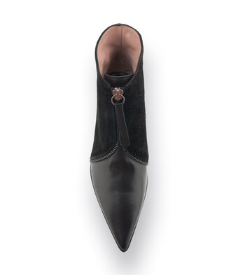 Hispanitas Stiefelette in schwarz Lederkombi mit Reißverschluß