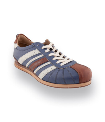 Kamo Gutso Tifo 49 Sneaker in Jeansblau mit braun und wollwei&szlig;