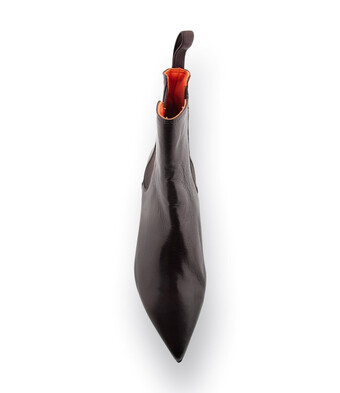 Kroll Chelseaboots in braun Nappaleder spitz mit Absatz