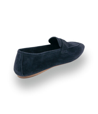 Lakota - Velours-Pocket-Mokassin mit Collegespange in Dunkelblau