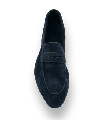 Lakota - Velours-Pocket-Mokassin mit Collegespange in Dunkelblau