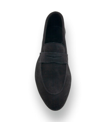 Lakota Mokassin - Der Pocketschuh aus schwarzem Veloursleder