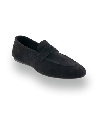 Lakota Mokassin - Der Pocketschuh aus schwarzem Veloursleder