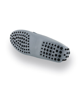 Klassischer Damen-Mokassin in Hellblau mit Noppensohle