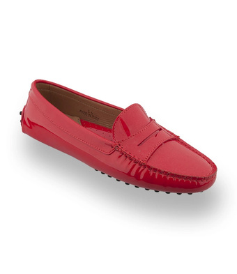 Klassischer Damen-Mokassin in leuchtendem Rot Lack