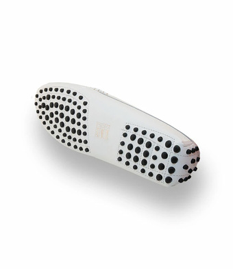 Klassischer Damen-Mokassin aus wei&szlig;em Lackleder