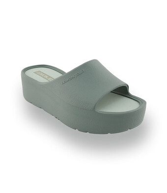 Lemon Jelly&acute;s vegane Plateaupantolette in Gr&uuml;ngrau