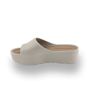 Lemon Jelly&acute;s vegane Plateaupantolette in zartem Hellgrau