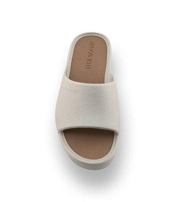 Lemon Jelly&acute;s vegane Plateaupantolette in zartem Hellgrau