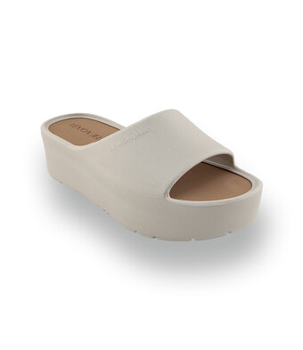 Lemon Jelly&acute;s vegane Plateaupantolette in zartem Hellgrau