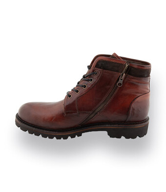 Lorenzi Schnürstiefelette in braun mit Lammfellfutter