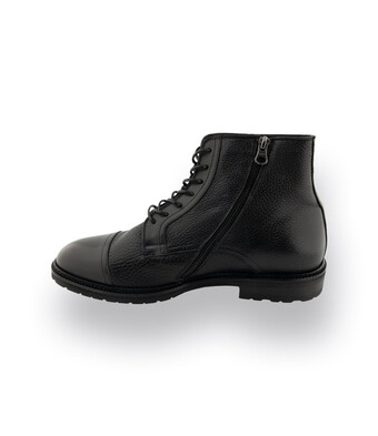 Lorenzi Schnürstiefelette in schwarz mit Lammfellfutter