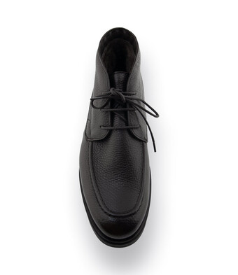 Maurizi Schn&uuml;rstiefelette mit Lammfellfutter in Schwarz