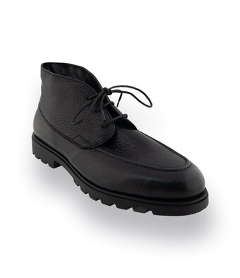 Maurizi Schn&uuml;rstiefelette mit Lammfellfutter in Schwarz