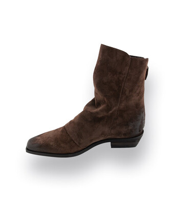 Mimmu Westernstiefelette in Braun velours mit Quasten