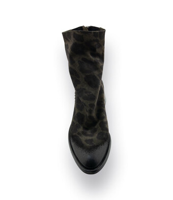 Mimmu Boots &ndash; L&auml;ssige Veloursleder Stiefelette&nbsp;in Camouflage