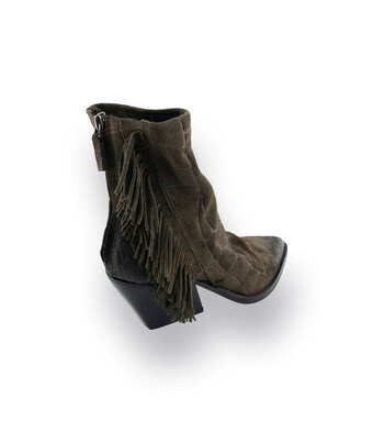 Mimmu Boots &ndash; Westernboots in gr&uuml;n mit Fransen