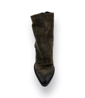 Mimmu Boots &ndash; Westernboots in gr&uuml;n mit Fransen