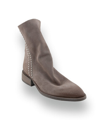 Mimmu Boots &ndash; L&auml;ssige Veloursleder-Stiefelette&nbsp;in hellgrau