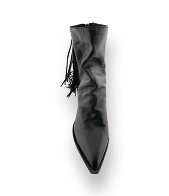 Mimmu Boots – Lässige Stiefelette in Schwarz mit Fransen