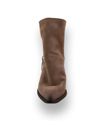 Mimmu Boots &ndash; L&auml;ssige Veloursleder-Stiefelette&nbsp;in Braun