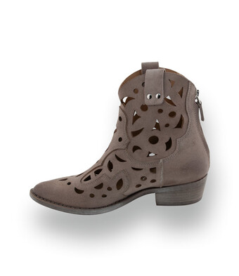 Mimmu Westernboots in Hellgrau &ndash; Veloursleder