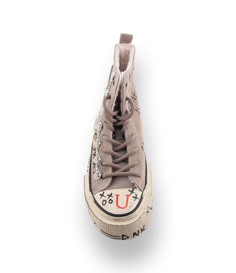 Nan Ku Sneakerboots in beige warmgefüttert mit Prints und Smileys