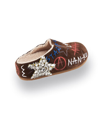Nan Ku Mule in Braun Warm mit Prints Love Star Rock Amore 