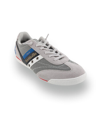 Pantofola d'Oro Vasto -&nbsp; Leichter Herren-Sneaker in Hellgrau-Blau mit rotem Akzent