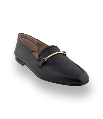 Pascucci Loafer - Schwarz mit goldfarbener Metallspange