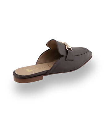 Pascucci Mule - dunkelbraun mit Metallspange