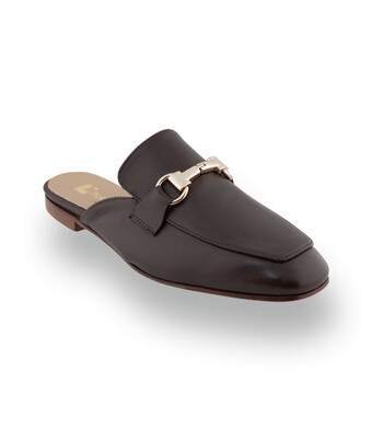 Pascucci Mule - dunkelbraun mit Metallspange