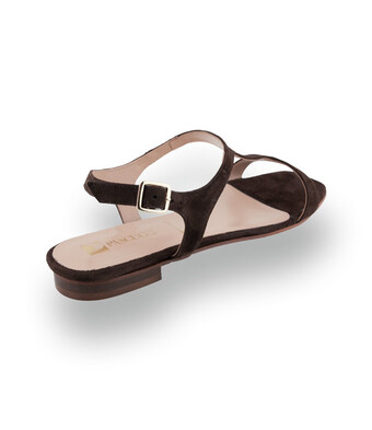Pascucci Sandalette - Dunkelbraunes Veloursleder